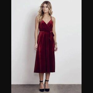 Ali & Jay Velvet Underground Midi Dress Burgundy Size M Retail Price $148.00